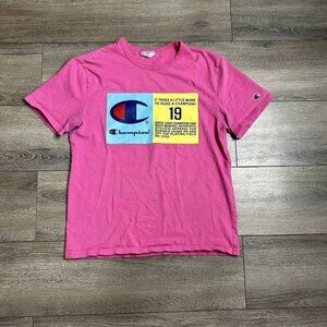 Champion T Shirt Size M Short Sleeve Heritage Tee Pink